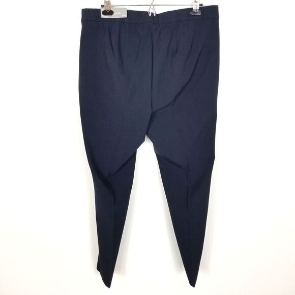 Talbots Women Plus High Waist Skinny Ankle Pants Size 16 W Navy Stretchy - Picture 4 of 9